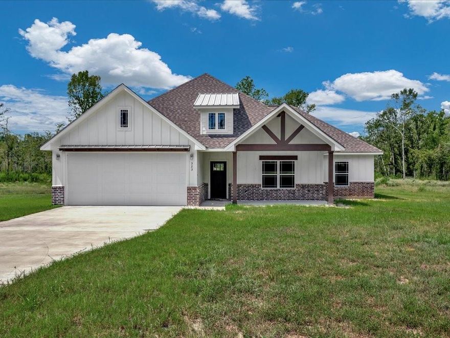 Welcome to Coyote Crossing, a fresh new subdivision conveniently located between Lufkin and Huntington. This beautifully designed 4-bedroom, 2-bath home offers an open-concept layout with soaring 10’ ceilings throughout. Enjoy cooking and entertaining in the spacious island kitchen, and appreciate the privacy of the split-bedroom floor plan. Additional highlights include a double attached garage and an energy-efficient tankless water heater. A perfect blend of style, comfort, and location—don’t miss this one!