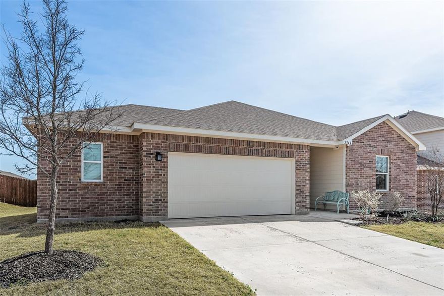 Beautiful single-story home built in 2023, offering 3 bedrooms, 2 bathrooms, and truly move-in ready condition with modern finishes throughout. This thoughtfully designed open-concept floor plan features stylish updated flooring in the main living areas and primary suite, elegant white cabinetry, granite countertops, stainless steel appliances, and an abundance of storage including spacious walk-in closets and a large laundry room. One of the standout features of this home is the extended garage, perfect for a workshop, additional storage, or even golf cart parking. The oversized backyard provides plenty of room for entertaining, relaxing, or creating your ideal outdoor space. Located in a welcoming community with walking paths, park areas, and a neighborhood splash pad, this home offers the perfect blend of comfort, convenience, and lifestyle. Whether you are a first-time buyer or looking to downsize without sacrificing quality, this property is an incredible opportunity you don’t want to miss.