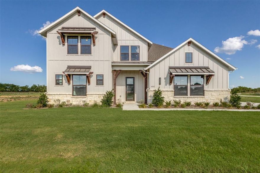 New Construction 5bed, 4.5bath, 2LA, 3Car GFO Home on 1 acre, close to thriving historic downtown district of Royse City! Builder Offering 4.75 percent 10 year fixed with 1 time free re-fi (LIMITED OFFER). Breathtaking Kennedy home with modern high-end finishes, private guest suite with full bath on the main level, two-story family room with 42in direct vent fireplace, sliding glass doors, study, flex room, a massive chef-inspired kitchen with extended island, plenty of counter top space and a walk-in pantry. Extended master suite with a luxurious free standing tub and frameless mudset shower, spacious walk in closet with access to the laundry room. Upstairs features 3 generously sized secondary bedrooms, 2 additional full baths, loft and game room. Includes 3 car garage.