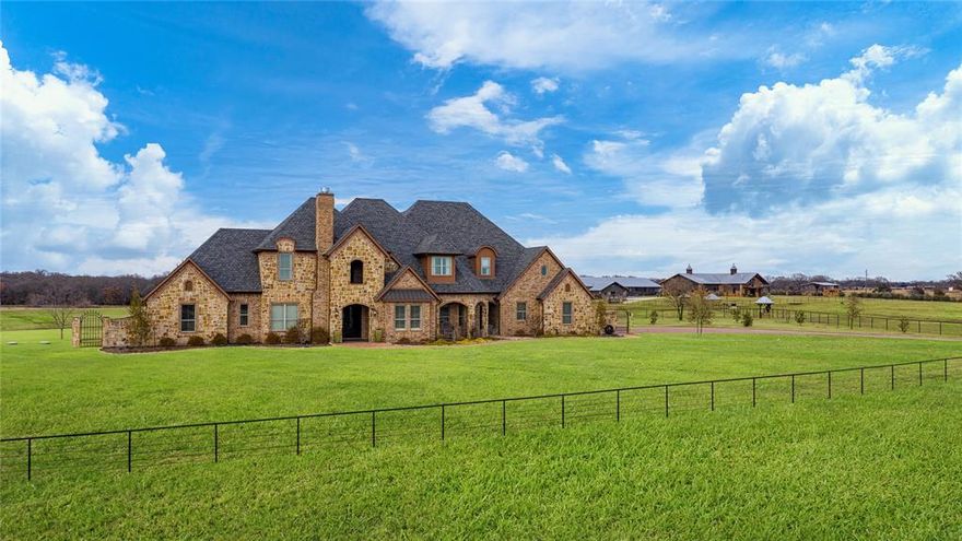 Offering the premier estate Time N' Timber Ranch, With over a mile of road frontage and breathtaking lake view this property is a dream. Multiple homes on the property boasting lavishness. Outdoor 275x155 arena with beautiful cabana, And indoor 185x65 arena with atrium attached . Main home features breathtaking views out every window, Highlighted by a gourmet kitchen.  Multiple living and dining rooms. Media room, and office. Heated show barn features an 1816 Sq Ft living space with ultimate luxurious, Secret bunker and so much more. 2nd barn features 1500 Sq Ft of living space with an abundance of space to park all the toys. Multiple entrances. Outdoor kitchen. 4 stock ponds with fountains, Truly Breathtaking