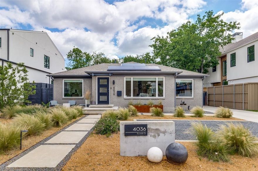 Welcome to this beautifully reimagined single-family home in the desirable Midway Hollow Glenridge Estates area of Dallas, offering exceptional value in a neighborhood known for its charm and convenience. Originally built in 1952 and thoughtfully expanded in 2020, this residence now offers approximately 1,500 sq ft of updated living space featuring 2 bedrooms and 2 full bathrooms. The home has been fully remodeled with modern finishes throughout, including a custom-designed kitchen with contemporary cabinetry, sleek fixtures, and an open, functional layout ideal for everyday living or rental appeal. Set on an expansive 61 x 130 lot, the property offers a rare sense of space in the area. The huge backyard provides endless possibilities for outdoor living, entertaining, or future enhancements, while the detached 2-car garage adds both convenience and additional storage flexibility. What truly sets this home apart are its high-value energy and efficiency upgrades, including a solar panel system, smart electric panel, solar battery storage, EV charger, blown-in attic insulation, and a whole-home dehumidifier integrated into the HVAC system for improved comfort and air quality. New compressor installed in May 2026 with a transferable 10-year parts warranty included. These thoughtful upgrades significantly reduce utility costs while enhancing long-term investment appeal. The solar panels are currently financed, and the seller will pay off the remaining balance at closing so ownership transfers fully to the buyer. This is an outstanding opportunity for investors or buyers seeking an updated home in an established neighborhood with modern systems and upgrades typically found in newly constructed properties—without the new construction price tag. Conveniently located near schools, shopping, and major highways, this home combines lifestyle, efficiency, and strong rental potential in one compelling package. (OPEN HOUSE JUNE 7, 12-4 PM)