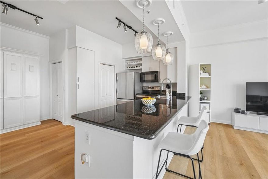 Residence 832 at the Renaissance on Turtle Creek presents a thoughtfully updated one-bedroom residence in one of Dallas’ most established high-rise communities along historic Turtle Creek Boulevard, just minutes from Uptown Dallas and the Katy Trail.
The home has undergone a series of recent improvements designed to enhance both comfort and functionality. Interior updates include fresh paint, new vinyl flooring, refreshed carpet and tile, updated cabinet hardware, and additional updates to the bathroom, creating a clean, modern feel throughout the residence.
The kitchen has been upgraded with a GE electric range, dishwasher, wine refrigerator, updated kitchen faucet and garbage disposal, complemented by new pendant lighting and cabinet pulls.
Further enhancements throughout the home include updated bathroom lighting, curtain rods and hardware, exterior door paint, and improvements to patio storage hardware. The primary suite is highlighted by custom California Closets designed to maximize storage and organization, while a built-in Murphy bed adds flexibility and functionality to the living space, ideal for hosting guests or creating a versatile work-from-home setup.
Mechanical updates include plumbing repairs and replacement of the AC unit motor, offering added reliability and peace of mind for future ownership.
Residents of the Renaissance on Turtle Creek enjoy full-service high-rise amenities including 24-hour concierge and security, valet parking, resort-style pools, fitness centers with saunas, business centers, a clubroom and multiple outdoor seating areas in a pet-friendly community.
Located in the desirable Turtle Creek corridor of Oak Lawn, the property offers convenient access to the Katy Trail, Uptown dining and coffee shops, as well as Downtown Dallas and the Dallas Arts District just minutes away.
A great opportunity to own an updated residence in one of Turtle Creek’s most recognizable high-rise communities.
Schedule your private showing today.