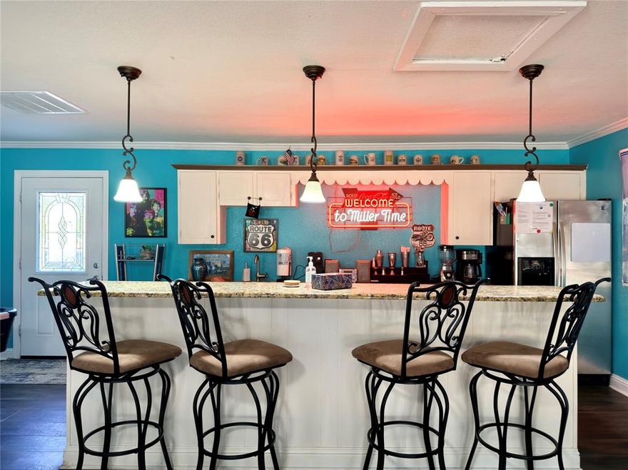 Welcome to The Blue Moon, a 4340 sq. ft. property on 5 acres currently successful running short term rental property near Cedar Creek Lake! VRBO PREMIER HOST WITH 9.8 RATING! Guests have stated they absolutely love the park like setting in both summer and winter months. The property features 6 bedrooms and 3 full bathrooms along with a massive bunkhouse with 5 bunkbeds and double showers. Seller is conveying all furniture, decor, and outside property with the sale. Sleeps a total of 31 guests. See pictures for details on items in the home. All appliances which include a double set of washers and dryers are also included in the sale. There is an above ground pool with deck great for beating the Texas summer heat. Covered seating area in front and back along with a 7 person jacuzzi. There is a second living space used as an entertainment room featuring a bar area, air hockey table, and pool table. Massive walk-in closet in the primary bedroom. Located just a short drive away from the public boat ramp. Whether you are looking for a private large retreat for your family or an income property that is ready to just take over, this is a winner! Located about 45 minutes east of Dallas. Several recent repairs including foundation, septic piping, and new bathtub in primary on suite. Back section of property still treed allowing for privacy or clearing for additional property features. No restrictions known.