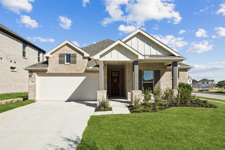 BRAND NEW Centre Living Homes community here in Painted Tree Woodlands West! Come check out the Adolphus in Painted Tree, located 30 miles north of Dallas and just west of 1-75 near downtown Mckinney.  Explore miles of greenways, pathways and nature trails, woven into charming 3 bed, 2 bath one-story home with a private study on a spacious corner lot.  Enjoy a chef's kitchen, oversized front and back covered patios - perfect for relaxing or entertaining. Tons of options, functionality, warmth, and innovative use of space under 2000sq ft! Low 1.78% tax rate with no PID or MUD - a rare find indeed!
 ASK US ABOUT OUR CURRENT INCENTIVES! Home to be COMPLETE this Summer!! Pictures are just renderings of future elevation and floorplan. *