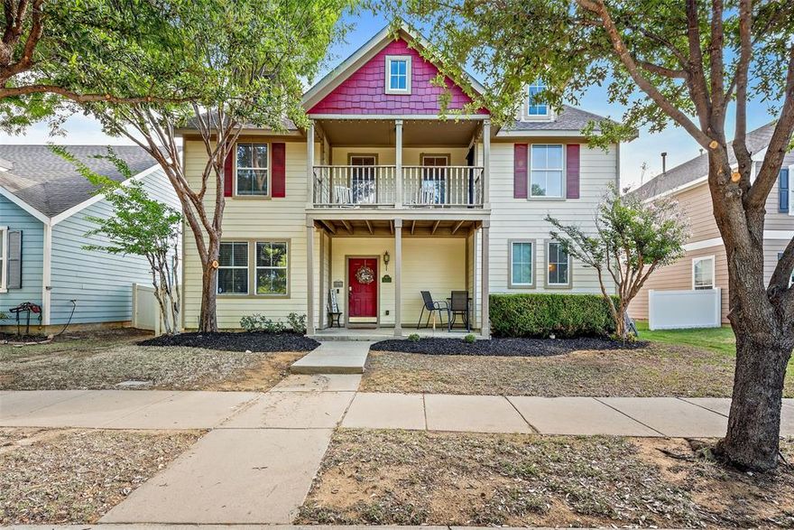 Enjoy the beautiful water view from your covered Balcony! Tree lined street, no homes across the street open space
unobstructed view. Valted ceilings offer an Open floor plan , kitchen features granite counter tops and gas range with breakfast bar. Living Area with wood burning fireplace and gas starter. Downstairs Office or Library with french doors and plenty of room . Master Bedroom is on first floor with plenty of privacy. 2nd floor features a large Gameroom that opens to Balcony as well as 3 bedrooms and full bath. HOA amenities available; includes several play grounds and multi use recreation fields. Pools and large lake with walking trail to help you unwind.