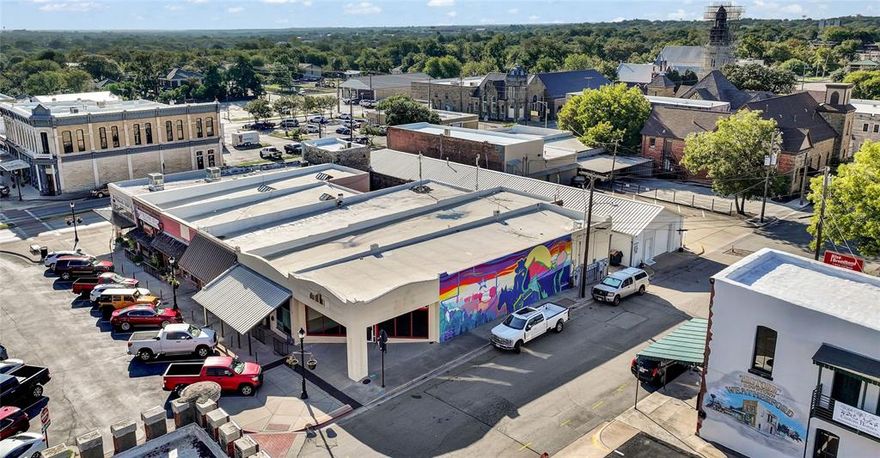Excellent opportunity to showcase your business in a prime location on the square in Weatherford. Located in the Central Business District in the heart of Weatherford, this is a corner building with parking lot available in front of building and street parking on the side.  Offices, restaurant and coffee shop within walking distance provide foot traffic for your business. Updated electrical and plumbing and newer vinyl plank flooring make this space easy to customize to your business.