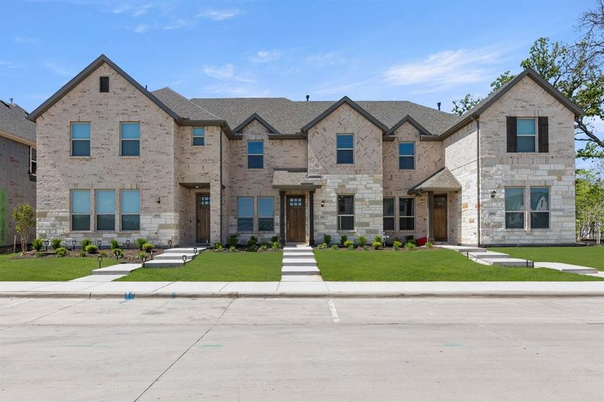 MLS# 21207728 - Built by Impression Homes - Ready Now! ~ Discover this stunning 3 bedroom, 3 bathroom townhouse in the desirable Timber Ridge subdivision, boasting 1,600 square feet of thoughtfully designed living space. Built in 2025, this traditional-style residence features a modern layout with three spacious bedrooms, including two full bathrooms and one half bath, ideal for family living or hosting guests.  The interior showcases plush carpeting and elegant ceramic tile, complemented by a central heating and cooling system, ensuring year-round comfort. A cozy living area adjoins the dining space, perfect for gatherings.   Step outside to the patio, an inviting spot for relaxation. With a two-car garage and proximity to Denton ISD schools—Nelson Elementary, Crownover Middle, and Guyer High—this home offers a blend of comfort, style, and convenience. Don’t miss out on this exceptional opportunity!