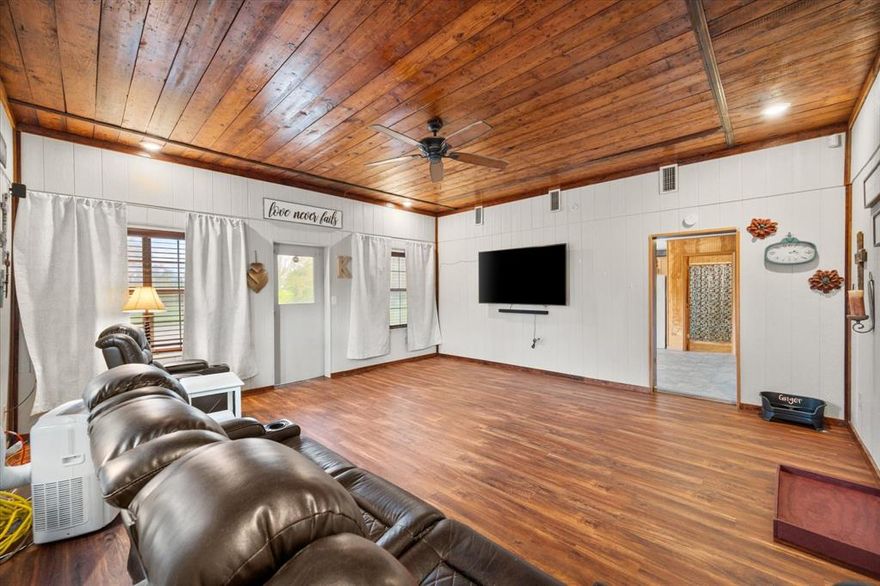 Welcome to this charming barndominium nestled on over 1.5 acres in the desirable Fairfield ISD! This unique 2-bedroom, 3-bath home offers the perfect blend of rustic charm and modern comfort. Step inside to a cozy living area highlighted by beautiful wood ceilings that add warmth and character to the space. The inviting design continues into the spacious primary bedroom, also featuring stunning wood ceilings for a true retreat feel.

Both bedrooms are generously sized and include private ensuite bathrooms, providing comfort and privacy for family or guests. A third full bathroom adds extra convenience for visitors. Outside, the fenced acreage is ideal for animals, hobbies, or simply enjoying wide-open country living.

Whether you're looking for a peaceful homestead or a weekend getaway, this property offers endless possibilities with room to grow. Don’t miss your chance to own a slice of country living with charm and functionality!