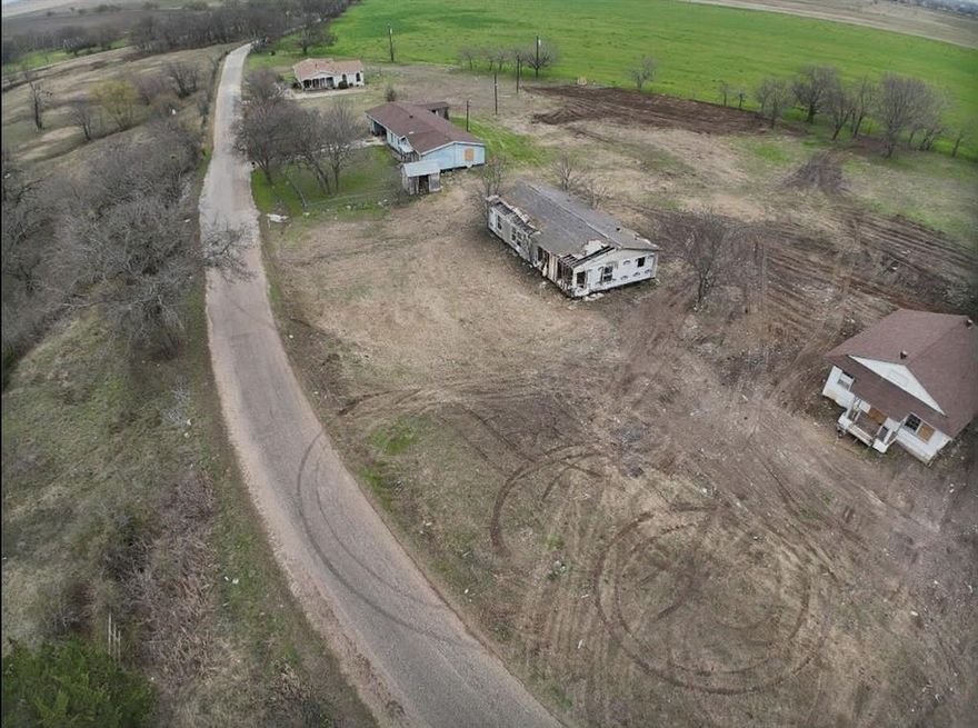 3.24 acres in Cleburne featuring multiple homes on-site, all in need of full rehabilitation. Rural water and electricity are available. Property offers subdivision potential.