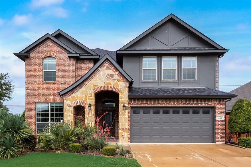 Welcome to your new home in the safe neighborhood of Saginaw Springs. The stunning curved appeal of the home matches the vibe inside. As you enter, find a flex room perfect for a home office, with a convenient half bath nearby. From there, the home opens up into a bright and airy open concept living area that makes everyday life feel effortless. The gourmet kitchen is ideal for home cooked meals, eat in the spacious island for casual dining, or in the breakfast nook. A walk in pantry and utility room offer added function and connect directly to the two car garage. The primary bedroom on the first floor offers privacy.  The bathroom features dual sinks, an oversized soaking tub, a separate glass enclosed shower, and a generous walk in closet. Upstairs, enjoy a second living area, ideal for a playroom, media space, or creative studio, along with two additional bedrooms and a full bath. The home is equipped with solar panels, meaning an incredibly low electricity bill and potentially none, depending on your usage. SELLER WILL PAY SOLAR PANELS AT CLOSING. Located minutes from top rated schools, family parks, dining options, and major grocery stores like Sprouts, Kroger, and  HEB, this home delivers both comfort and convenience.