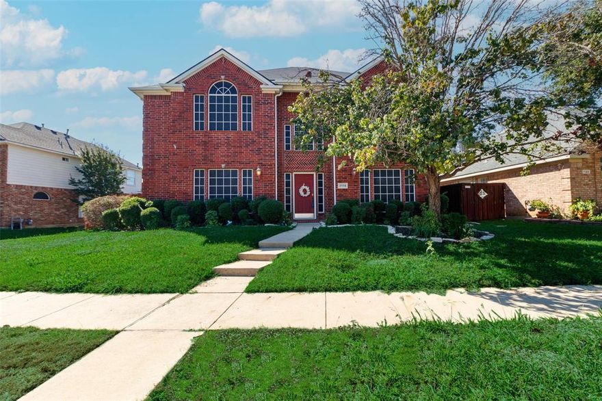 Stunning executive home! Excellent location minutes from I-35 and 121. Elegant entry with study to right of front door. Large living room with hand scraped hardwood .floors and corner fireplace, open to the fabulous state of the art kitchen also with wood flooring. Kitchen boasts granite counters updated stainless appliances, including fridge. Large island and pot rack. Dining room with abundant storage. Adorable powder bath downstairs for guests. Beautiful primary bedroom downstairs, with dual vanities, garden tub, separate shower and large walk in closet. Huge game room upstairs with 3 more large bedrooms and beautiful bath. Large fenced backyard with patio. 2 car rear entry garage with opener. This home come with refrigerator, washer and dryer. It is immaculate and has top of the line everything. You will feel at home the minute you walk in.