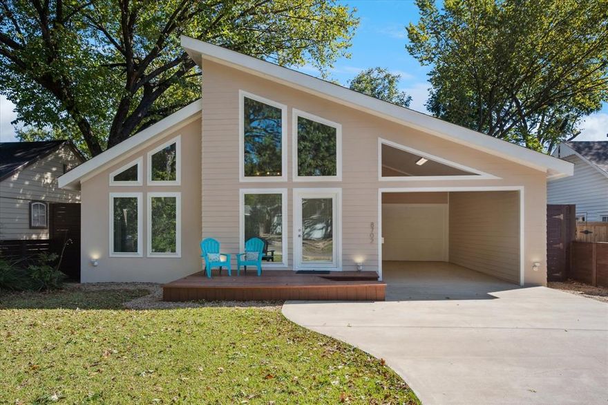 Incredible modern home located walking distance to White Rock Lake and the Dallas Arboretum. Custom-built in 2014 with extra-deep pier foundation for superior stability. This modern, green-certified home features foam insulation throughout for energy efficiency and comfort, plus radiant barrier roof decking to keep the attic cool. This home includes 12-gauge electrical wiring for safer, more durable power delivery.

Open floor plan with vaulted ceilings and generously oversized bedrooms for comfortable, flexible living. 2 car garage plus a carport. The primary suite is so large it offers flexible space for an office, studio, or gym, with a large walk-in closet, which is a rare find in East Dallas.

Interior highlights include Silestone countertops, custom cabinetry, porcelain tile bathrooms, and high-performance Thermopane windows that bring in an abundant of natural light. Kitchen features all stainless appliances including a Bertazzoni premium Italian gas range. Refrigerator, washer, and dryer to convey.