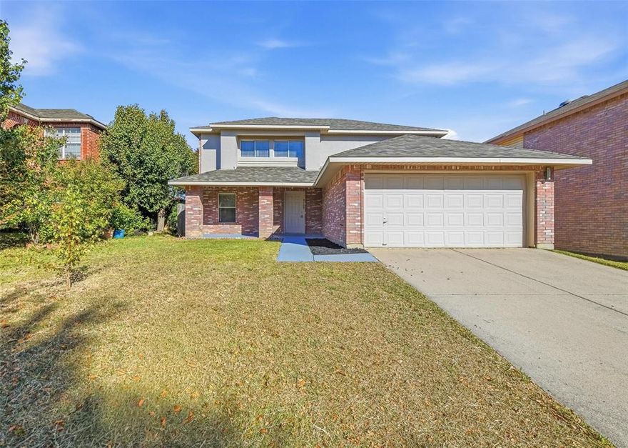 Beautifully updated 4-bed, 2.5-bath home located in  Keller ISD!  Spacious floor plan with new interior paint and new flooring throughout. The kitchen features updated cabinetry, granite countertops, an island, and brand new stainless-steel appliances, and opens to the living area with a wood-burning fireplace.  Second floor includes a large game room or additional family room. Oversized primary suite with dual sinks, large vanity, and a walk-in closet. All secondary bedrooms also include walk-in closets.  Home has abundant natural light and a spacious backyard with a patio suitable for outdoor activities. Convenient location near schools, parks, shopping, restaurants, and entertainment.