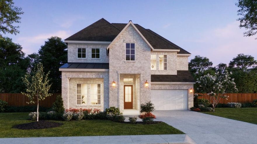 NORMANDY HOMES ROYALE floor plan.  This stunning brand-new two-story residence spans 3,586 square feet of luxurious living space on a North-facing lot, in the heart of Frisco. Step inside to discover an elegant design with modern amenities. The open concept living area features a cozy electric fireplace, perfect for warm gatherings. The main floor showcases a chef's kitchen with top-of-the-line appliances and a generous island and pantry, ideal for culinary creations. A spacious study provides a quiet retreat for work or reading, while the media room offers a dedicated space for entertainment. The sumptuous owner's suite downstairs boasts a spa-like ensuite bathroom, complemented by a secondary bedroom and full bath for visiting family and friends. Upstairs, you'll find two additional bedrooms and two full baths, each with ample space and walk-in closets. Experience the beauty and comfort of this remarkable home!