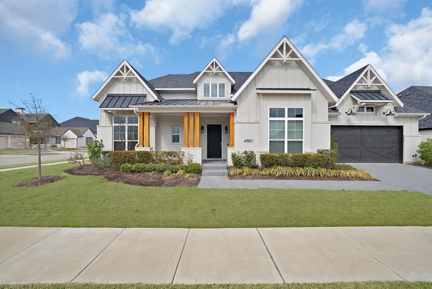 LIKE NEW! Located in the exclusive Peninsula section of Windsong Ranch, this designer-upgraded home is built for ultimate relaxation and entertainment. The heart of the home features soaring ceilings, a stylish gas fireplace, and a Grand Chef’s Kitchen with an oversized working-butler’s pantry. Wine enthusiasts will love the dedicated wine room, perfectly positioned for hosting. The luxury continues outdoors with a Riverbend Sandler Pool, Spa, and outdoor kitchen. Inside, the layout offers a fully finished media room and upstairs bedrooms that each feature en-suite baths and walk-in closets. Every detail has been curated for an elevated living experience, featuring designer-selected lighting throughout that perfectly complements the home's aesthetic. High-end finishes include expansive sliding glass patio doors that merge indoor and outdoor living, sleek glass-enclosed showers, and durable epoxy flooring in garage. This massive 4.5-car garage provides a bump-out section for incredible storage. Living here means embracing the award-winning Windsong Ranch lifestyle, featuring the famous 5-acre Crystal Lagoon, resort-style pools, tennis, pickleball, and miles of scenic trails. Don’t miss your chance to own a piece of North Texas’s most sought-after community!