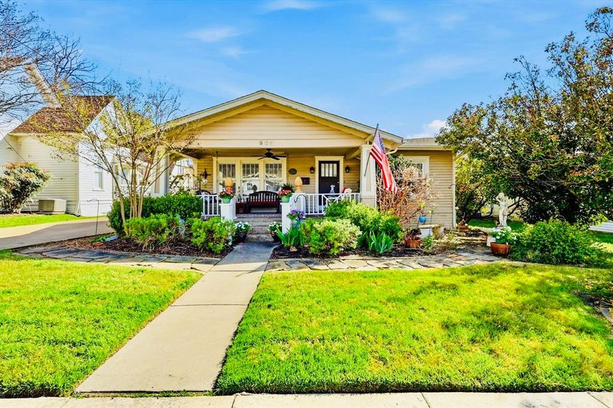 Live just minutes from the Historic Downtown McKinney Square in this charming 1930 Craftsman bungalow on Tucker Street.
A rare opportunity to own a home that offers both character and a truly walkable lifestyle.

Located in the heart of the McKinney Historic District, this home offers something increasingly hard to find—authentic character, thoughtful updates, and a truly walkable lifestyle.

Whether you’re looking for a place to enjoy being close to everything or a home that feels comfortable and easy to live in, this one fits both.

Surrounded by mature trees and established landscaping, the home welcomes you with a classic covered front porch—a space that naturally invites slower mornings and relaxed evenings.

Inside, you’ll find 1,938 sq ft of single-story living with 3 bedrooms and 2 full baths. The layout offers flexibility, with the third bedroom currently used as a second living area or home office.

The main living space features original hardwood floors, abundant natural light, and a natural, open flow into the dining area and kitchen.

The updated kitchen stays true to the home’s character while adding modern function, complete with a gas range, farmhouse sink, and updated appliances.

The primary suite includes an updated bath with a walk-in shower, while the secondary bath retains its classic clawfoot tub—a detail that reflects the home’s history.

Out back, the expansive deck extends your living space outdoors—ideal for quiet evenings or hosting friends. From here, you’re just minutes from local coffee shops, restaurants, boutiques, and community events on the McKinney Square.
NEW roof installed March 2026. 3rd bedroom is currently being used as second living area & office