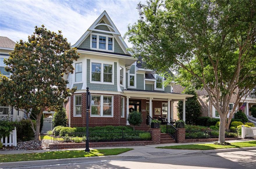 LOVE WHERE YOU LIVE. It’s no secret that Tucker Hill is McKinney’s version of a Hallmark movie set, but this original Southern Land custom home on a premier street takes front porch living to a whole new level. Just a stroll from the iconic fountain and lawn at Founder’s Square, this 4,410-sf beauty pairs historic soul with effortless luxury. Since 2018, over $150k in high-end updates & mechanical replacements ensure it is as functional as it is architecturally beautiful. Hardwood floors run throughout main living areas, accented by exquisite custom stained glass windows that cast a warm, artistic glow. The chef’s kitchen features painted cabinetry, quartz counters, beveled subway tile, & GE Monogram commercial gas range, coffee bar plus updated pantry. The Liebherr refrigerator is a hallmark of elite German engineering, prized for its precision cooling & long-term reliability with its true value in advanced food preservation technologies. The primary suite is a sanctuary with a spa-inspired remodel & custom closet. With 4 beds & 4.1 baths, the layout is flexible; the massive gameroom easily serves as a 5th bedroom suite, while another living area is perfectly curated as a dedicated cycling studio. Outdoor living shines with an expansive front porch overlooking perennials designed for Monarch butterflies & humming birds, and to greet passing neighbors. The charm continues with a private covered porch & custom-landscaped side yard reimagined with brick pavers & turf. The 3-car garage includes epoxy flooring & utility storage system. Enjoy an unmatched lifestyle with Dive-In movies & seasonal parades, club, pool & playground.  Walk to brunch & dinner. Minutes from historic downtown McKinney’s boutiques, eateries & award-winning Farmers Market. Enjoy convenient access to great restaurants, medical care and major employers in aerospace, defense, financial & automotive industries located along N Dallas corridor. Near 80+ miles of bike trails. Prosper ISD. Appraised 1.1M