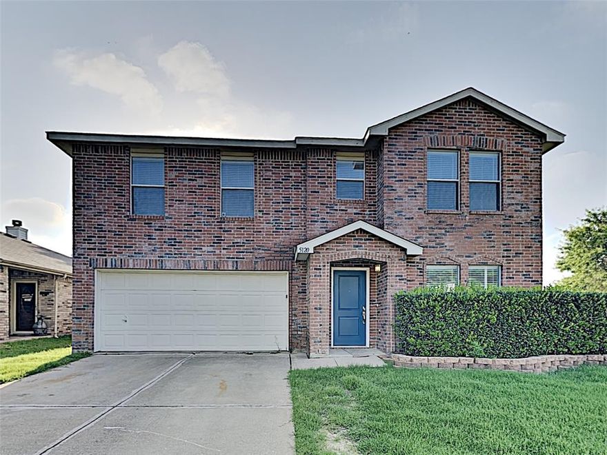 Picture yourself in this beautiful 3 bedroom  2 bath home with  2410 square feet living space. Marvelous home in Marine Creek Estates in Lake Worth ISD! 2 story! NEW LUXURY LAMINATE FLOORING! NEW CARPET! FRESH MODERN PAINT TONES!  As you walk into the home there is a beautiful combined formal den and dining room. Family room is toward the back of the property and features a brick wood burning fireplace and as a bonus opens to the breakfast nook and gourmet kitchen. Modern feel with gorgeous granite, stylish white cabinets, stainless appliances and a refrigerator is included. Updated fixtures! All bedrooms are upstairs. Primary suite is oversized and features a garden tub, separate shower, dual sinks and custom walk-in closet with built in shelving. Bonus game room upstairs with a built-in desk perfect for a homework station. Gigantic backyard with an open patio and deck. Community Park and Pool! Close to HWY and Ten Mile Bridge Rd.