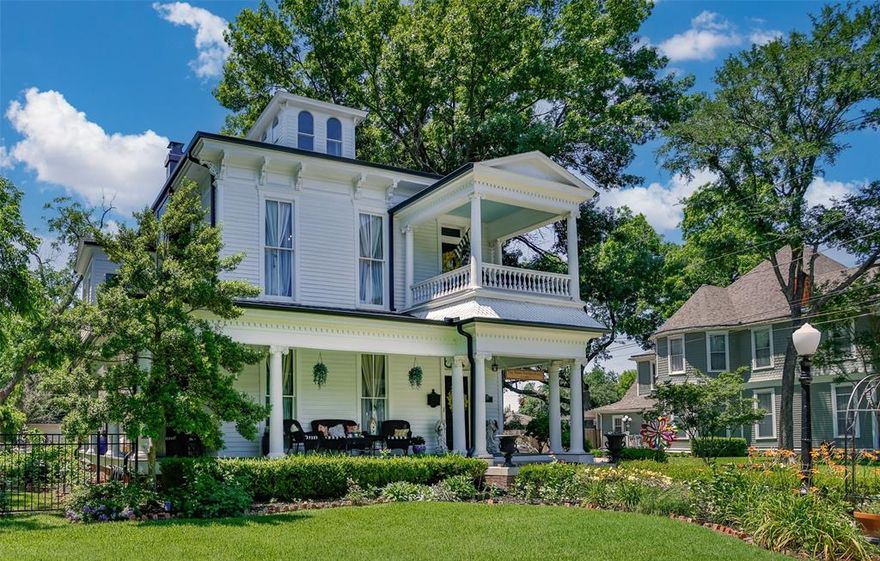 Dreams Can Come True of owning a true piece of history with this 1882 Italianate Victorian landmark that has been cared for in every detail! Enjoy cool breezes on the wraparound porch, walk to the Square for shopping & dining, and relax in the sparkling pool! Stunning landscape complete with a meandering stream, multiple outdoor seating areas and more! Open the door to the original curving staircase, welcoming living area with cozy fireplace, original molding, unique accents & transoms throughout, updated chef's kitchen, 3 large bdrms, 3 full baths, quaint dining, parlor, and more. Recent renovations include all new exterior paint and soffits, full gutters, hvac and ductwork, tankless water heater, new carpet, all new bathroom downstairs, updated lighting, updated plumbing downstairs, and various other updates throughout. This home is truly an extraordinary piece of history! Priced to sell quickly!