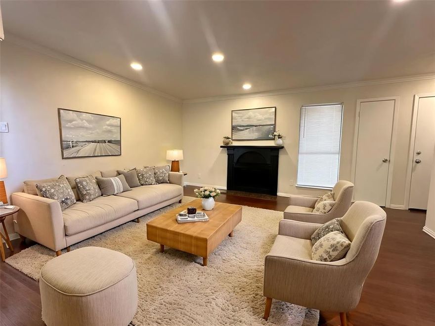 Prime Opportunity in the Heart of Arlington’s Entertainment District! This move-in-ready upgraded and updated, 1-bedroom, 1-bathroom condo at Pecan Chase offers the perfect blend of affordability and location. This unit features a functional, open-concept layout highlighted by a cozy wood-burning fireplace and durable wood-look flooring throughout—no carpet to maintain! as well as updated lighting, upgraded kitchen, Crown molding, Fresh paint, and so forth. The Open kitchen with Movable Island flows seamlessly from the dining into living areas, making the space feel open, bright and inviting. Practicality is key with in-unit laundry hookups, large walk in closets, custom bathroom with built in Cabinets and ample parking just steps from your door. Residents enjoy community perks including a sparkling pool, clubhouse, and professionally landscaped grounds. Located just South of I-30, you are minutes away from the action: AT&T Stadium, Globe Life Field, Texas Live!, and Six Flags. With quick access to UT Arlington and major highways, this is an ideal home base for a professional, student, or a strategic addition to a rental portfolio. Schedule your showing today and own a piece of the 76012 growth! This is a must see and priced to sell quickly. Schedule a tour right away.