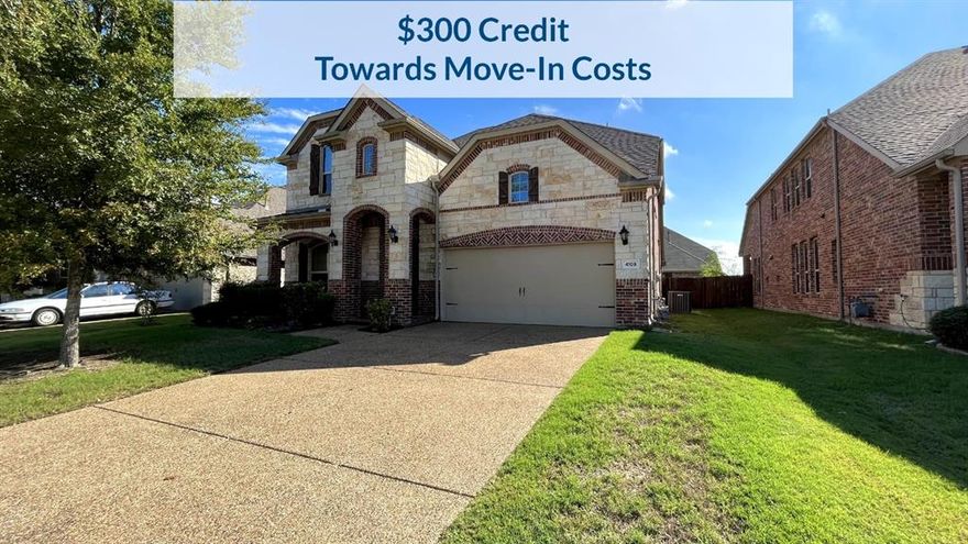 *2 Weeks Free with a Dec Move-In* 3,022 SQ FT! 4 bedroom, 3.5 bath home in Plano’s Hudson Heights! Stunning interior with modern upgrades + smart home features throughout. Thoughtful two-story floor plan! Gorgeous eat-in kitchen with included appliances. Open concept living-dining with cozy fireplace, great for entertaining! *Installed TV Mount -Up to 85”!* Neutral interior with tile flooring in all the right places. This home offers 4 generously sized bedrooms + flexible bonus space! Bonus space makes a great home office-media room. Primary suite with full bath + walk-in closet! Blinds. Laundry room with included washer + dryer! *Installed RO System + Water Softener!** Enjoy a low upkeep backyard. 2 car garage with overhead storage space! Hudson Heights is a great community offering a community pool, playgrounds, & biking-walking trails. Great Plano location with easy US-75 + SH-78 access!