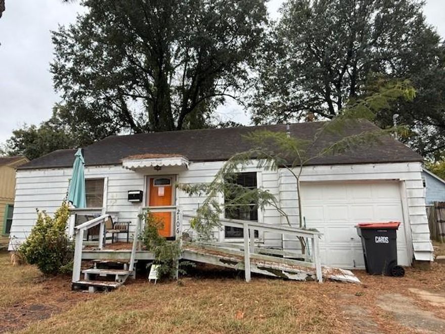 INVESTORS, FLIPPERS or DIY folks, take a look at this property. 2 bedroom 1 bath with spacious open living-dining room. Kitchen with attached laundry area.  Garage conversion for extra storage.  Some original hardwood floors.  Bring you own vision, add some sweat equity and make this a great rental or primary home. Property is being offered as-is.  This is an estate property.  Independent Administrator has no knowledge of this property or any past history of the property.