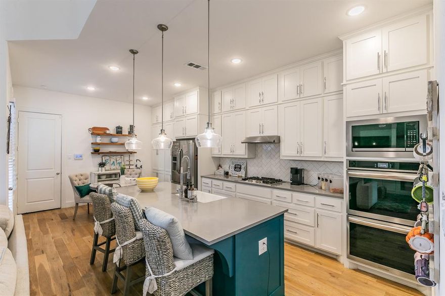Looking for your dream home in Aledo ISD, nestled in the ultimate luxury and convenience of Walsh Ranch? Look no further! This stunning upgraded 3-bedroom, 2.5-bathroom home is designed for both comfort and style. The upgrades are endless, featuring custom built-in cabinetry, designer wallpaper, modern accent walls, and a truly one-of-a-kind owner's suite. The suite serves as a peaceful retreat, complete with an ensuite bathroom featuring a relaxing soaking tub, an oversized walk-in closet with built-in drawers, and elegant finishes. Step outside to a low-maintenance backyard with artificial turf and custom stonework, perfect for enjoying those cool spring nights. Located in the highly sought-after Walsh Ranch community, this home offers access to resort-style amenities, including neighborhood pools, ponds, scenic trails, a state-of-the-art fitness center, a grocery store, and more. Experience luxury living at its finest—because in Aledo, it’s always a great day to be a Bearcat!