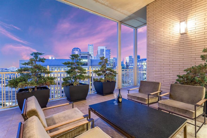 Exquisite renovated Ritz-Carlton PENTHOUSE. Could be 4 Bedrooms, 3.5 Baths + Library-Media. Double entry doors lead to a grand Foyer & Gallery perfect for art & collections. Features 12 ft ceilings, 2 fireplaces & a large protected balcony. Encompassing 2 corners, there are spectacular Downtown, Uptown & Victory Park views. The renovated Chef's Kitchen has SubZero & Wolf appliances, pantry, large wine cooler, center island & breakfast area. The private Primary Suite boasts a fireplace, large sitting area, 2 walk-in closets, a marble bath with separate jetted tub & shower, dual vanities & 2 water closets. 2 or 3 split guest suites with marble baths are a rarity. 5-star Ritz hotel amenities include Concierge, Valet, Room Service, Fitness Center, Pet Park, Reflection Fountain Park, Full Service Spa, Zagat #1 Rated Fearings Restaurant & Rattlesnake Bar. Near Klyde Warren Park, Crescent, Arts District, Museums, Victory Park, shops & myriads of restaurants. In fashionable, walkable Uptown.