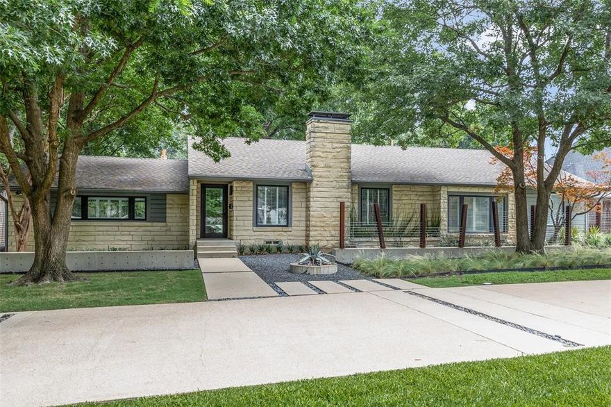 This sleek contemporary jewel box is both warm inside and private outside.It has been updated and immaculately maintained and is in movein condition. As well, its premier location on a large, deep lot, set among beautiful new construction homes, makes it also a candidate for a premier building site. Pretty trees frame the front yard. The entry leads to a spacious living room with fireplace and plantation shutters. The adjacent dining room is spacious and leads to the large kitchen with quartz countertops, gas range, builtin refrigerator and breakfast bar. The kitchen opens to the family room which has a wet bar, fireplace, and builtin cabinet. A wall of glass. doors leads to the large rear yard, patio, and inviting pool, all of which creates a serene and private outdoor oasis. The detached garage is spacious. and there is an electric gate across the driveway for privacy. This charming home will appeal to both users and those seeking a beautiful,well located parcel of land.