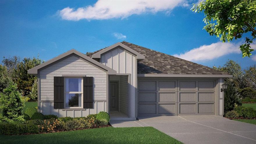 Have a fabulous new construction home built by D.R. Horton, America’s Builder since 2002, at Rock Creek Ranch in Fort Worth and Crowley ISD! Discover thoughtfully designed floor plans packed with included features and high-end finishes for every stage of life. This beautiful single-story Easton floorplan-elevation X offers 4 bedrooms, 2 bathrooms, and a 2-car garage, with an estimated early Winter completion. The open-concept layout features a spacious family room that flows seamlessly into the dining area and a modern kitchen equipped with 36 inch upper cabinets, quartz countertops, a center island, stainless steel appliances, gas range, and a walk-in pantry. The private primary suite includes a generous walk-in closet and a bathroom with an oversized shower. Three additional bedrooms provide excellent flexibility for guests, a home office, or play space. Interior enhancements include quartz vanity tops with drop-in sinks in both bathrooms and luxury vinyl plank flooring in the entry, hallways, kitchen, dining area, family room, utility room, and bathrooms. Built with energy-efficient construction throughout, this home also features America’s Smart Home Technology package. Exterior highlights include a covered front porch, covered back patio, 6-foot stained wood fence with metal posts, full sod, sprinkler system, and a complete landscape package. Residents will enjoy future community amenities including a pool, park-playground, and walking trails. Located just two miles from Benbrook Lake, this community offers convenient access to shopping, Fort Worth attractions, and nearby educational institutions.