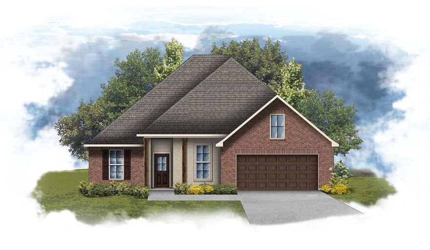 The HICKORY III B in Cane's Landing community offers a 5 bedroom, 3 full bathroom, open and split design with a formal dining room and a separate den off of the living room.

Upgrades for this home include quartz countertops throughout, a gas appliance package, and more!

Features:  double vanity, garden tub, separate shower, linen closet, and a large walk-in closet in the primary suite, primary closet has a second entrance that opens up next to the laundry room for added convenience, double vanities in the second and third bathrooms, a kitchen island with a breakfast bar that overlooks the living room, spacious walk-in pantry, boot bench at the garage entry, covered front porch, covered rear porch, recessed lighting, undermount sinks, cabinet hardware throughout, ceiling fans in the living room and primary bedroom are standard, smart connect wi-fi thermostat, smoke and carbon monoxide detectors, post tension slab, automatic garage door with 2 remotes, landscaping, architectural 30-year shingles, flood lights, and more!  

Energy Efficient Features:  a tankless gas water heater, a kitchen appliance package, low E tilt-in windows, and more!