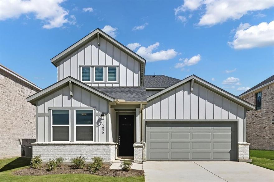 What's special: 3 Full Baths - Large Game Room - 3 Beds on Main Floor. New Construction - Ready Now! Built by Taylor Morrison, America's Most Trusted Homebuilder. Welcome to the Orchid at 15032 Hierba Mora Drive in Madero! Within, this stunning new home is designed for modern living with thoughtful details throughout. The open-concept layout features a gourmet kitchen with a center island, quartz countertops and a five-burner gas cooktop. The kitchen flows seamlessly into the dining area and spacious great room, creating the perfect setting for entertaining. Luxury vinyl flooring and upgraded tile add style and durability throughout the main living areas. Step outside to the covered patio for relaxing evenings in the fresh air. The main-level primary suite is tucked at the back of the home for privacy and includes a spa-inspired en-suite bath and a large walk-in closet. Two secondary bedrooms are located near the front of the home, while upstairs you’ll find two additional bedrooms, a shared full bath, and a versatile game room for fun or relaxation. Life at Madero offers the perfect blend of space and convenience. Enjoy open green spaces, lush walking trails, and exciting planned amenities like open-air centers, sports courts, and a resort-style pool. With no MUD or PID taxes and easy access to Fort Worth’s museums, theaters, and music venues, you’ll love calling this community home. Additional highlights include: washer and dryer included, pop-up ceilings in the primary bedroom and great room, covered back patio, and whole house blinds. MLS#21068936