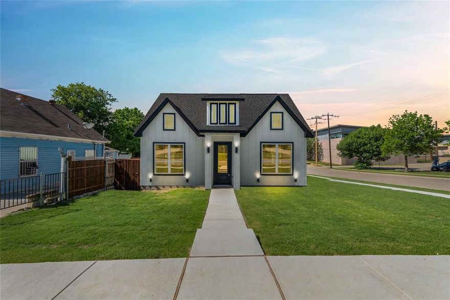 Brand-new construction featuring 3 bedrooms, 2 bathrooms, and a 2-car garage with tall ceilings, all situated on a corner lot just minutes from Texas Wesleyan University and downtown Fort Worth. This spacious home offers soaring 12-foot ceilings throughout and an open, airy layout designed for both comfort and style.

The custom kitchen is the centerpiece of the home, complete with a massive walk-in pantry that provides exceptional storage and functionality. While technically a 3-bedroom, the generous floor plan makes every room feel expansive. Specialty lighting throughout adds a modern custom touch, creating a warm and elegant atmosphere from the moment you walk in.