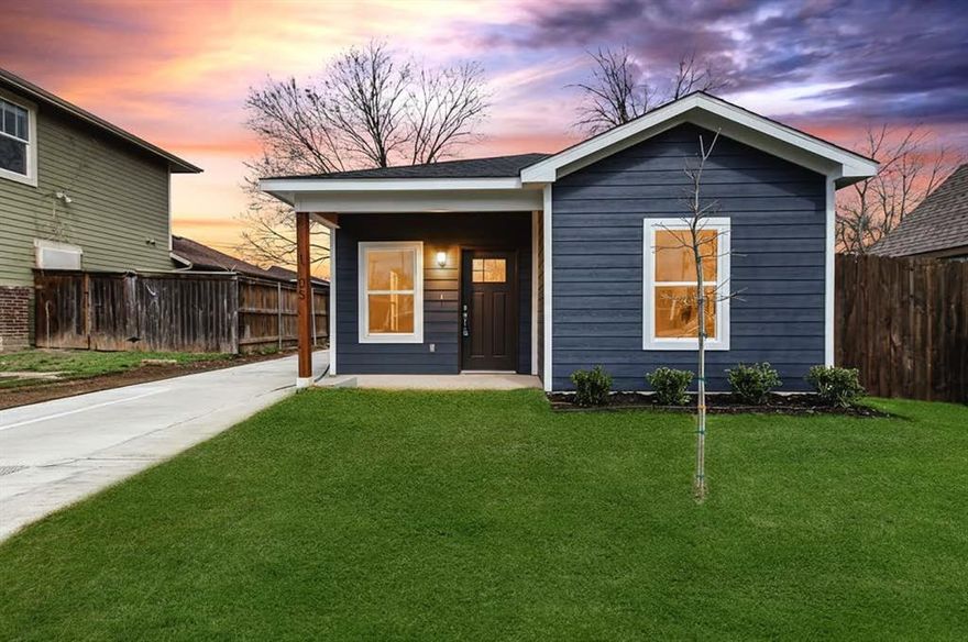 Seller is offering $10,000 in closing cost assistance with a preferred lender! This stunning new construction home near downtown Fort Worth showcases the highly sought-after Caldwell floor plan with 3 bedrooms, 2 bathrooms, and 1,384 square feet of well-designed living space.

The open layout creates an inviting atmosphere, with the kitchen serving as the heart of the home—featuring granite countertops, stainless steel appliances, and generous cabinet space overlooking the living and dining areas. Luxury vinyl plank flooring enhances the main living spaces, while plush carpeting in the bedrooms adds warmth and comfort. Thoughtfully designed custom closets and a dedicated full-size washer and dryer area offer everyday practicality.

The fully fenced yard provides the perfect space for outdoor enjoyment, pets, or entertaining. Conveniently positioned just minutes from downtown Fort Worth with easy access to shopping, dining, and major roadways, this home blends modern style with unbeatable location.