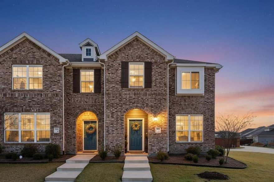 Perfectly positioned on a desirable end-corner lot, this beautifully maintained, low-maintenance townhome is located in the vibrant, master-planned community of Heartland-approximately 25 miles east of Downtown Dallas. The main level offers a thoughtfully designed open layout that connects the living, kitchen, and dining spaces, creating an easy flow for both everyday living and entertaining. The kitchen features Whirlpool stainless steel appliances, contemporary cabinet hardware, a generous breakfast bar, and a walk-in pantry for added storage. Upstairs, a flexible second living area provides the perfect space for a home office, media room, or play area. The primary suite is privately positioned away from the secondary bedrooms and includes an ensuite bathroom and dual walk-in closets. Two additional bedrooms share a full bathroom, and the conveniently located upstairs utility room adds to the home’s functionality. Enjoy all that Heartland has to offer, including a 6,000-square-foot clubhouse, multiple swimming pools, a dog park, playgrounds, and an array of community amenities designed for an active lifestyle.