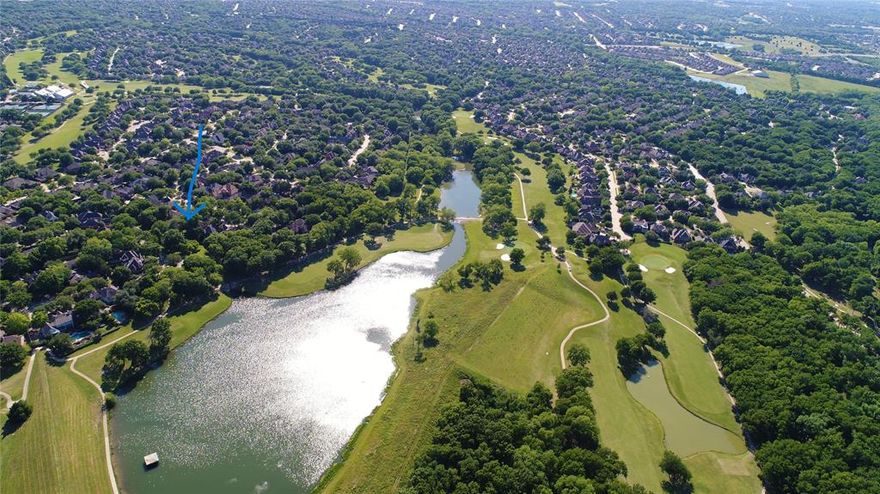 This home is perfectly situated in the mature trees, hills and walking trails of Eldorado, in McKinney. From the front it sits on a quiet cul-de-sac, in the back is a greenbelt and it has a view of the lake and golf course. The beauty of a small lot on a greenbelt is low maintenance with the serenity of open space. The 23' x 15' deck makes you enjoy the space any time of day. The architectural beauty of this stunning home is best experienced in person!To start, the front door is tucked into a garden courtyard with a fountain. Upon entering, you are greeted by wall-to-ceiling windows. The windows have an architectural header, creating a classic, classy style. The first room is currently a dining room with wood floors, a dramatic staircase and of course the windows that look out over the greenspace. A privacy door separates it from the large gourmet kitchen with its unique granite counters, stainless steel appliances, double oven, 2 pantries, glass-front cabinet, under-cabinet lighting, a picture window and trash compactor. The next area is the living room with built-in shelves, a fireplace, a wet bar and doors that lead to the outside deck - perfect for entertaining friends and family. The HUGE primary suite is upstairs, with its own gas fireplace and private balcony! The primary bathroom has been updated with timeless style and elegance. Garden tub, separate shower, large closet and be sure to look for the hidden cedar closet. Two guest bedrooms are up with a jack-n-jill bath. The first-floor office has an attached bath and an adjacent closet, which could function as a fourth bedroom. Just a golf cart drive to the award-winning Valley Creek Elementary school. Easy access to 75, 121 and the historic McKinney Square. 2026 – installed new carpet and the walls, cabinets, ceilings and trim were painted throughout. Come see it today!