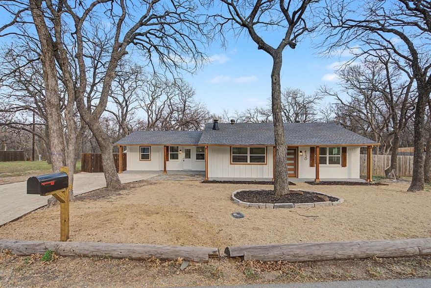 Prepare to fall in love with this recently fully remodeled 3 bed and 2 bath Flower Mound home (NO HOA!) that sits on an oversized lot in cozy Roanoke Hills. With proximity to freeways, stores and restaurants, yet tucked away in a more rural part of Flower Mound, this location boasts just the perfect blend of city and country!

Upon entering the home, you’ll recognize the familiar open concept layout and be blown away by the chef’s kitchen - HUGE quartz island, subway backsplash, soft close shaker cabinets, gold accents, and SS appliances. Blink, and you’ll miss the eclectic finishing touches (herringbone and subway backsplash, and hex tile floors) as you walk into the spa-inspired bathrooms. Stepping outside, the huge backyard is the perfect place to unwind after a long day at work or for loved ones to gather and relax. You’ll want to see this!

Notable upgrades include new(er): HVAC, HWH, roof, low-E windows, SPC and tile flooring (no carpet!), electrical and plumbing fixtures, and so much more! Adjusted foundation with transferable warranty and engineer report.