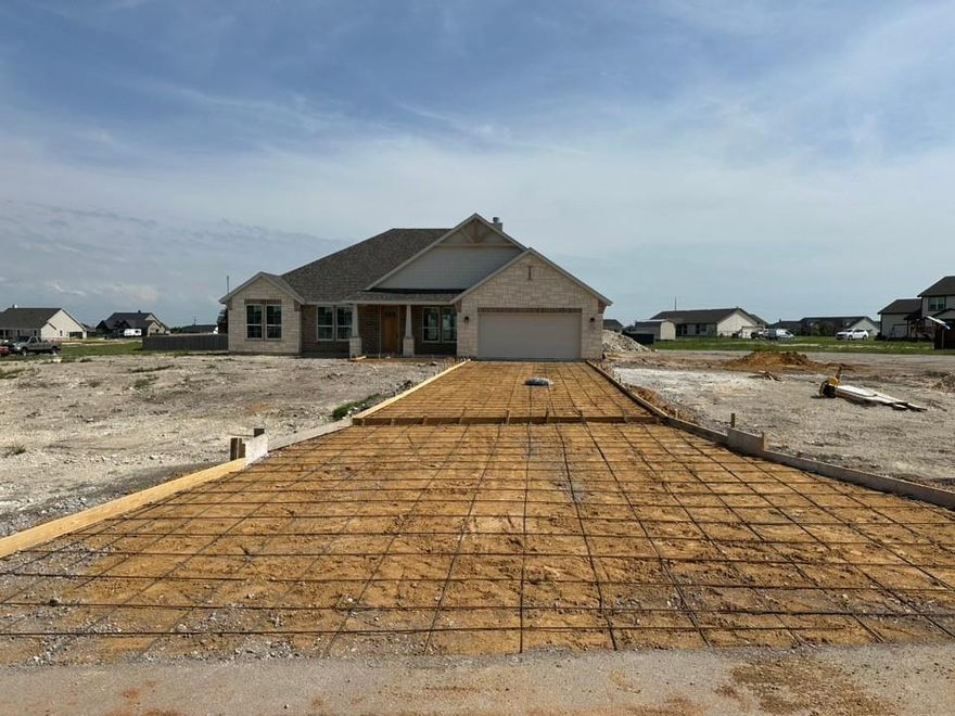 Ask us about our Trade In Trade Up program, we can buy your home! We are excited to introduce a brand new floor plan called the Salado! The entry is open to a bright flex Room on the right. The private owner's suite is separate from bedrooms 2 through 4. The owner's suite is complete by including a garden tub, separate shower, private commode, walk in closet, and dual, separate vanities. Adjacent to the owner's suite is the large living room with a fireplace option and open to the spacious island kitchen.