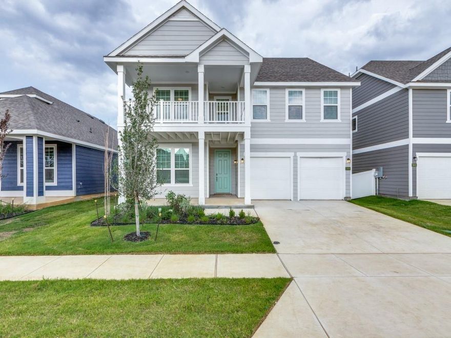 Beautiful brand new house comes with Refergerator, washer, and dryer.  It has 5 bedroom where 5th bedroom can be considered study. House has wood plank tile flooring in entry, study, kitchen, nook and family room. One of the room upstairs has balcony to step out or sit out for relax. Upgraded kitchen comes with 42 inch white kitchen cabinets with crown molding with kitchen island. Quartz countertops and ceramic backsplash. Stainless steel whirlpool kitchen appliances including microwave. Master suite with garden tub, separate shower and double vanity. It has very good size patio with big yard for outdoor party.