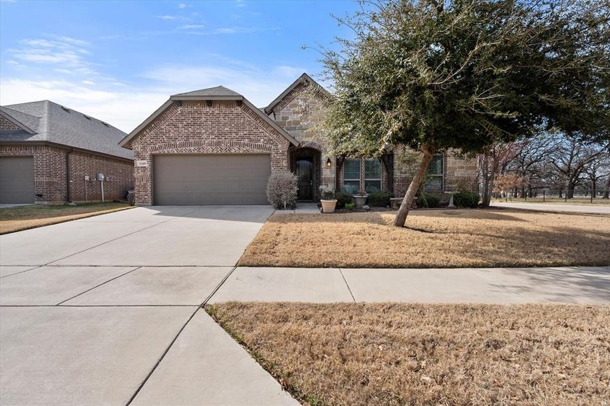 Welcome Home to 12400 Charter Creek Dr, Burleson, TX! This stunning 4-bedroom, 2-bathroom corner lot beauty is truly move-in ready. A gorgeous stoned elevation welcomes you inside to a large living room flooded with natural light. The open floor plan seamlessly connects living, dining, and kitchen spaces featuring custom cabinetry, gleaming granite countertops, and a generous kitchen island perfect for gathering.
The secluded primary bedroom offers bay windows facing out to the private backyard. The calming space boast room for a sitting area, ready for quiet mornings. The spa like primary bath leads to his and hers oversized walk-in closets. The three additional bedrooms allow enough space, perfect for a growing family or home office. Located in a desirable Burleson community close to shopping, dining, and top-rated schools!