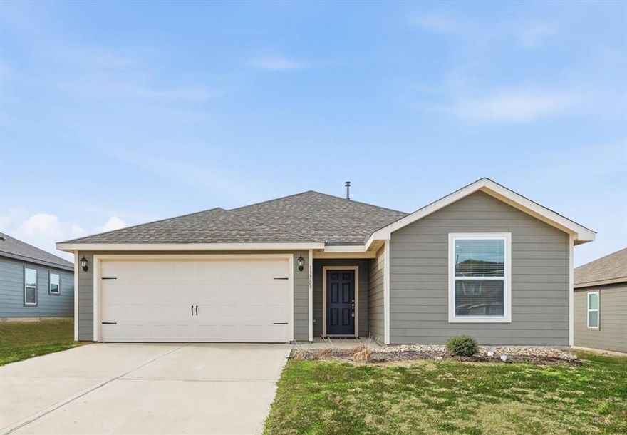 Very affordable North facing one story with an open plan! LGI Homes most favorable plan - 3 bedrooms PLUS a dedicated office with French doors which can be used as a 2nd living area or 4th bedroom. Recently built Big Sky Estates - home is only 3 years old! Very energy efficient with double hung double pane windows and gas! Gas range and also comes with the washer, dryer & refrigerator!! Perfect for that first time buyer coming from an apartment or an investor looking for a decent rental in a nice neighborhood! The kitchen is open to the living area and has an island, quartz counter tops there and in the baths, stainless steel appliances and comes with the refrigerator, front loading washer & dryer! The main bedroom is split away from the others and the office for privacy and has an ensuite with a large walk-in closet. WIFI enabled garage door, crown molding and more extras. The patio is partially covered and has been extended for relaxing outrdoor living or BBQ. The back yard has privacy and plenty big for the kiddos and pets.  Reasonably priced for a quick sale.