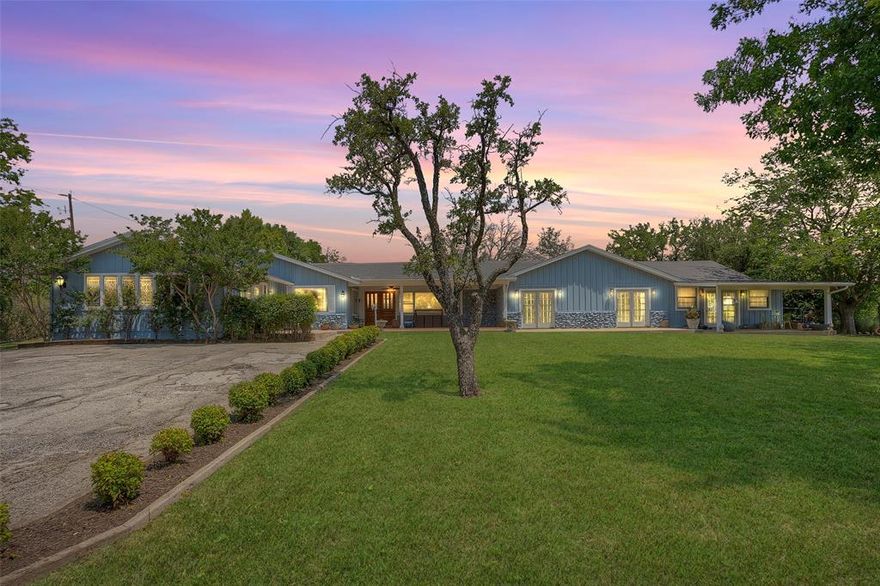 Welcome to your peaceful country retreat close to the city! This charming ranch house sits on 3 acres with 3 bedrooms, 3 updated bathrooms, 2 living rooms, and 2 dining areas creating a fantastic layout with generous space for everyone. The two oversized living rooms are nicely situated on either side of the kitchen for separate entertaining. Each bedroom has a reading nook enclosed with beautiful french doors that open onto the front porch creating the perfect place for morning coffee.  Bring your animals, enjoy a long walk under the treed path, host parties by the pool, and treasure this special house that has so much to offer. Cross fencing, pasture, small barn with electrical and new concrete, chicken coop, dog run, ample storage, private well, septic are just a few great features! Open House for June 25 has been cancelled.