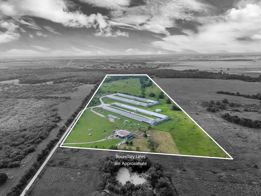 Turn-key Breeder Poultry Farm in Riesel, Texas, on 40 acres with a fully operational, four-house Sanderson Farms Poultry Breeder Farm. This poultry farm is perfectly set up for a new owner-operator who is looking to start their own business. A total of 4 Breeder houses, storage buildings and manufactured home with a greenhouse.  The manufactured home has  4-bedrooms, 2-baths with an extended kitchen area, new roof, and new HVAC system, a greenhouse 16 X 20 for your plants and vegetables, enclosed covered carport used as a workshop 19’ X 25’.  There is a water well for the property and a 25000-gallon water storage on the property. The equipment needed to operate the farm conveys property and extra supplies are available. The three fully equipped breeder hen houses were built in 2007, and one was built in 2025. Each house is approx. 46’ X 500’ or 23000 square feet, there are two new egg coolers 24’ X 24’, and a generator used as a backup system. This farm is currently in 2 years of a 15-year contract with Sanderson's Farms and the Buyers must be approved by Sanderson's Farm’s.