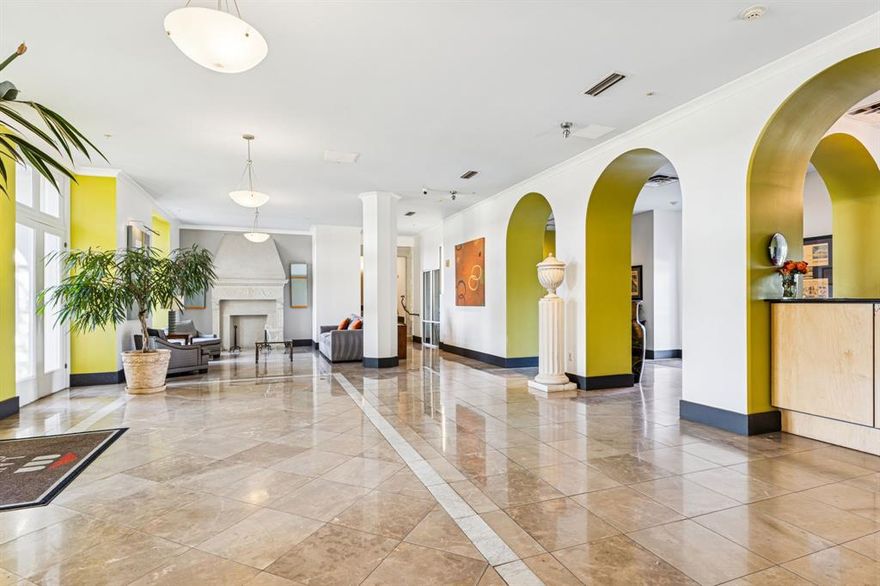 Welcome to historic Lake Cliff Towers, built 1929 era this stunning condominium community beautifully marries old-world charm with modern conveniences. This architectural gem is nestled between serene Founders Park and picturesque Lake Cliff Park, offering a tranquil oasis just minutes from the vibrant energy of Downtown Dallas and the electric Bishop Arts District. The gorgeous lobby offers 24 hour concierge service.

This one bedroom, one bathroom loft style condo is located on the 3rd. floor offering sweeping views of downtown Dallas, and the tower's swimming pool. The unit features stained concrete floors, high beamed ceilings, and custom lighting with 925 sq ft of living space. The kitchen features custom cabinetry, lighting with a large glass top bar for entertaining, double-ovens, glass cook top, and microwave oven. The primary bedroom's ensuite bath features a walk in closet, shower, sunken tub, and washer and dryer.  
Experience the allure of historic living with all the conveniences of contemporary life in this exceptional Lake Cliff Towers condominium. Make it your own and enjoy the perfect blend of charm, location, and lifestyle! Buyer to verify dimensions, HOA information and schools.