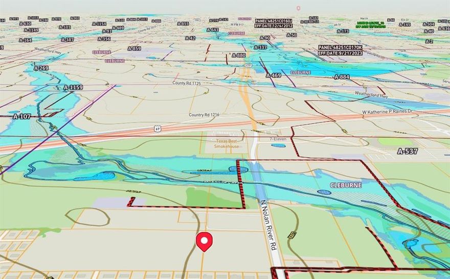 At the end of CHISHOLM TRAIL PARKWAY, THIS PROPERTY HAS NO FEMA FLOODPLAIN and NO PIPELINES CROSSING.  Buyers and Buyers Agents should verify on their own before contracting as this is a major factor in comparing this property to others.  See attached Survey for boundaries. Buyer and buyer's agent to verify future use with City and County. Land includes 2 lots to be sold together.  Please ensure minerals addendum is attached with offer. Excellent for 1031 exchange opportunity or development. Buyers responsible for all due diligence and survey if updates are required.