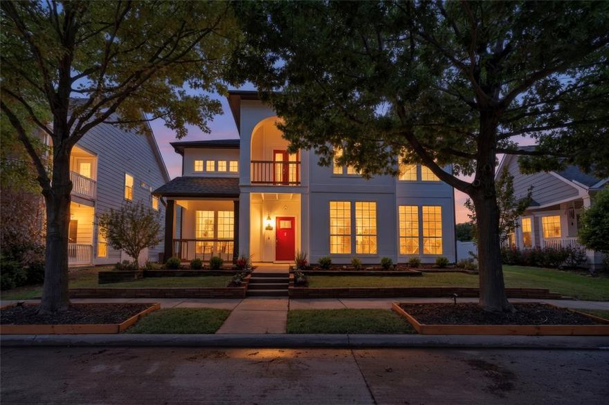 ** Back On Market, house was a little too big for buyer.

Meticulously maintained Craftsman in Savannah's master planned Greenview Village. Fully updated inside and out! This 4 bed, 2.5 bath, 3,666 sqft home impresses from the curb with white siding, a bold red front door, a covered front porch, two private balconies with wrought iron railings, brand new roof (2024), and lush landscaped beds with landscape lighting.

Inside, dark espresso hardwood floors and soaring ceilings flow through an open concept layout anchored by a gas log fireplace  and floating wood shelves. The chef's kitchen stuns with a two-tone design, oversized white marble island, bold black-and-white swirl granite, KitchenAid stainless appliances, gas cooktop, farmhouse sink, basket weave tile backsplash, and a walk in pantry with custom wood shelving. A dedicated laundry room and mudroom hooks adds everyday convenience.

The main level primary suite is a private retreat with a spa shower featuring a rain head and wall jets, dual vanities, and a generous walk in closet. Upstairs: a massive game room with chalkboard wall, an amazing home theater, 3 bedrooms 2 with private balcony access and a dedicated office 

Outside is where this home truly shines. A custom steel beam pergola covers an elite outdoor kitchen with built in gas grill,  bar, built in fire pit, all on a rich stamped concrete patio enclosed by a full vinyl privacy fence.

Savannah amenities: 20,000 sqft clubhouse, water park with 25ft slides, Jr. Olympic pool, and sports fields. Zoned Denton ISD with on-site Savannah Elementary. HVAC professionally serviced twice yearly. 

Schedule your showing!  won't last long!