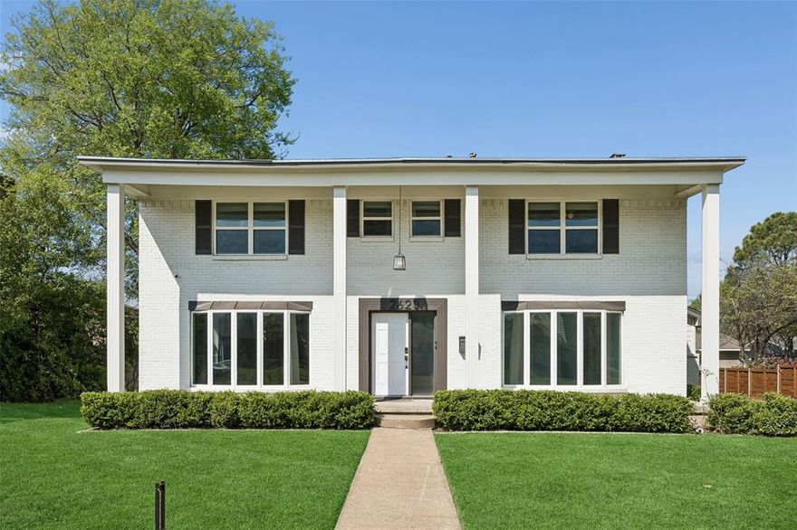 Welcome to this beautifully designed home that blends modern comfort with timeless style in an inviting, functional layout. A charming exterior and front porch create a warm first impression, setting the tone for the light-filled interior that awaits. Step inside to a spacious open-concept living area designed for both everyday living and effortless entertaining. The heart of the home is the chef’s kitchen, featuring an oversized waterfall island with built-in breakfast seating, abundant cabinetry, and a walk-in pantry that provides exceptional storage. The kitchen flows seamlessly into the formal dining room, where a cozy fireplace and designer lighting create an elegant yet welcoming atmosphere for gatherings and celebrations. The first floor offers exceptional flexibility with a front-facing guest suite that can easily function as a private home office. A conveniently located laundry room adds everyday practicality to the thoughtful main-level design. Upstairs, the generous owner’s suite serves as a relaxing retreat, complete with a spacious walk-in closet and a well-appointed ensuite bath featuring dual sinks and ample storage. Two additional guest bedrooms share a beautifully designed hall bath, providing comfortable accommodations for family and visitors alike. Outside, the landscaped 70 x 115 lot offers space to unwind and entertain with a dedicated backyard seating area perfect for morning coffee or evening gatherings. A rear-entry two-car garage enhances convenience. Ideally located near outdoor recreation at White Rock Lake and just minutes from shopping, dining, and neighborhood favorites around Casa Linda Plaza and the Buckner & Gaston corridor, this home offers the perfect blend of comfort, functionality, and lifestyle convenience.