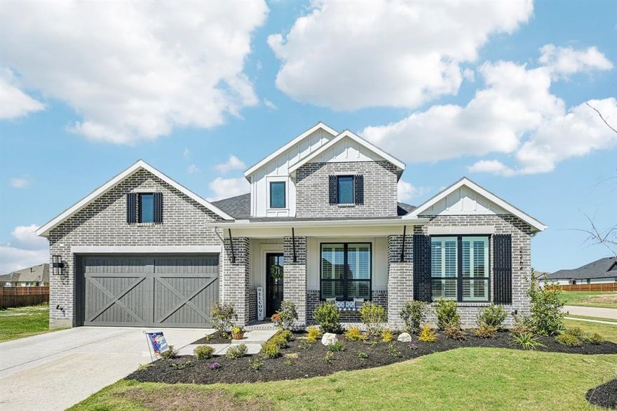 WHY WAIT to build when you can move into this like-new, fully upgraded single-story home in the desirable Ridge Crossing boutique community—built in 2025 and ready now with features you won’t get standard from the builder.

Situated on a premium oversized corner lot, this home offers both space and privacy rarely found in new construction. Step inside to upgraded hardwood flooring that flows seamlessly through the main living areas, adding warmth and elegance throughout.

The open-concept kitchen showcases quartz countertops, ample cabinetry, and smart-home wiring, blending style with everyday functionality. Thoughtful upgrades continue with plantation shutters, motorized blinds, and a water softener system—details that elevate both comfort and convenience.

A true showstopper is the expansive sliding glass door system spanning the length of the living room, opening completely to the outdoor space and creating a seamless indoor-outdoor living experience. Perfect for entertaining or relaxing, this feature fully maximizes the oversized lot and natural light.

Ridge Crossing offers a boutique community feel with oversized homesites, scenic greenbelt views, and amenities including a park, playground, and pickleball courts just steps away.

Ideally located with easy access to Interstate 35E and U.S. Highway 287, you’re minutes from historic downtown Waxahachie and near the rapidly growing Midlothian area—making commuting simple while enjoying peaceful suburban living.

Skip the construction timeline and upgrade costs—this home has it all and is move-in ready. Schedule your private tour today.

Discounted rate options and no lender fee future refinancing may be available for qualified buyers of this home.

COME Join us for an Open House Saturday March 28th 10 am until Noon!