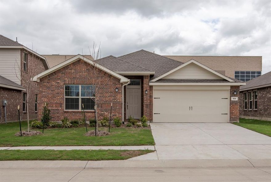 Gently Lived In, quaint & stylish 3 bedrooms & 2 baths, showcasing a contemporary open-concept floorplan.  Highly Energy Efficient. Save hundreds per month on utilities compared to an older home. The foyer leads to a generous family room, while kitchen overlooks the family room & flows into the breakfast nook, all opening to the covered patio. The island kitchen provides GE® stainless steel appliances & quartz countertops. Amenities in the sumptuous master suite include a large walk-in closet, dual vanities & a separate tub & shower. The Wi-Fi CERTIFIED™ Smart Home delivers robust internet and automation.  Refrigerator & washer-dryer are provided. Great neighborhood with parks, community pool and greenbelt-trails. Just minutes to new FRESH by Brookshire Market with its gourmet foods & weekly parties-activities. Pets on case by case basis. Note - Pictures  show home vacant without current tenant's furniture, but it is not vacant.