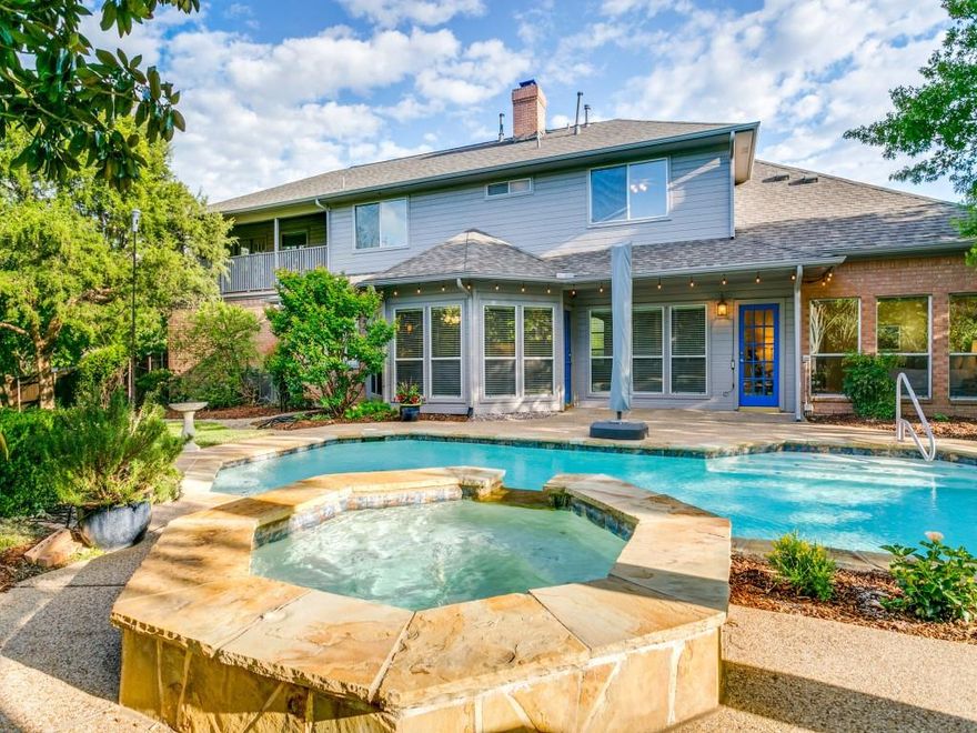 Nestled in the heart of Southlake’s highly sought-after Timber Lake neighborhood, 701 Lakehurst Drive is where timeless elegance meets modern comfort. This stunning home sits on a beautifully landscaped corner lot, offering unbeatable curb appeal with its striking iron and glass front door. Step inside, and you’ll be greeted by light-stained hardwood floors (refinished in 2025) that flow seamlessly throughout the main level, giving the home a warm yet contemporary ambiance. Inside, the thoughtfully designed floor plan includes an inviting front living room that easily doubles as a home office. The kitchen is a chef’s delight, boasting modern cabinetry with pull-out drawers, extra built-ins with glass shelving, built-in wine refrigerator, a gas range and an abundance of natural light. It’s the ideal space for cooking, gathering, or simply enjoying a cup of coffee as sunlight streams in. Upstairs, you’ll find four generously sized bedrooms, including a standout 23x15 room with a walk-in closet, built-in desk and balcony overlooking the backyard—perfect as a guest suite, game room, or secondary living space. The loft area adds even more flexibility for work or play. The private backyard features a sparkling pool and spa with plenty of grassy space for play or relaxation. Whether you're hosting summer barbecues or enjoying quiet evenings under the stars, this outdoor oasis is sure to impress. Every detail has been carefully considered to create a home that’s as functional as it is beautiful. With its unbeatable location, stellar amenities, and room to grow, 701 Lakehurst Drive is the perfect place to make memories. System updates include roof replaced 2024, AC replaced (2026, 2025, 2016), water heater replaced 2024. Don’t miss your chance to call this Timber Lake treasure your own!